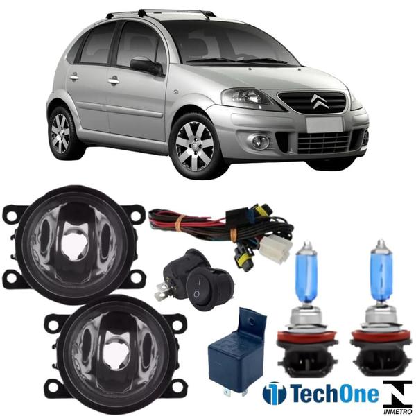 Imagem de Kit farol de milha citroen c3 2009 ate 2013 e super branca