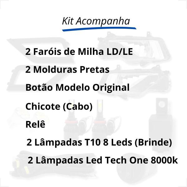 Imagem de Kit Farol de Milha Completo VW Gol G8 + Lâmpada Led Tech One 2017 2018 2019 2020 2021 2022