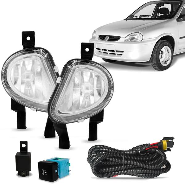 Imagem de Kit Farol de Milha Corsa Classic Corsa Pick Up Auxiliar Neblina Botão Original