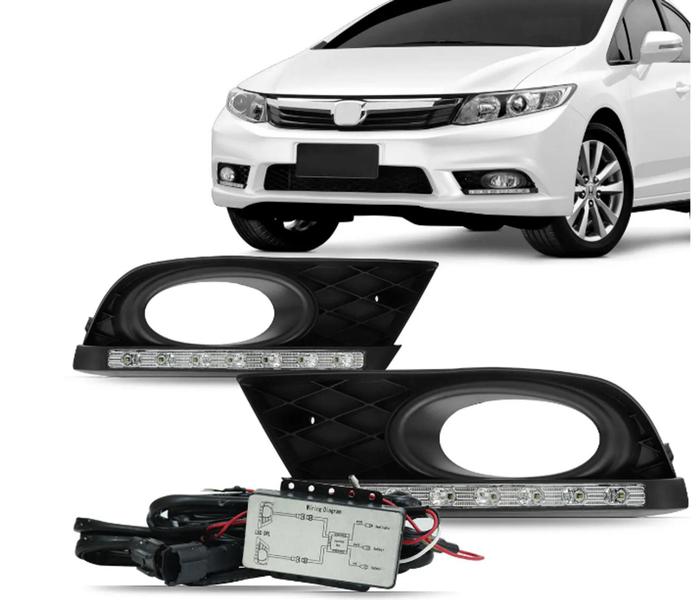 Imagem de Kit Farol De Milha Drl Auxiliar New Civic 2012 2013 2014