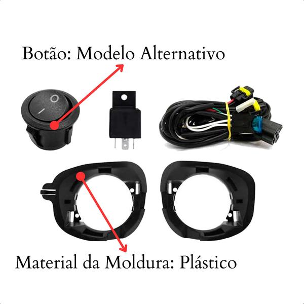 Imagem de Kit Farol de Milha Logan 07/11 Sandero 07/11 Clio 13/16 Duster 13/16 Botão Alternativo Tic Tac Sem Led Suits - STS917RN