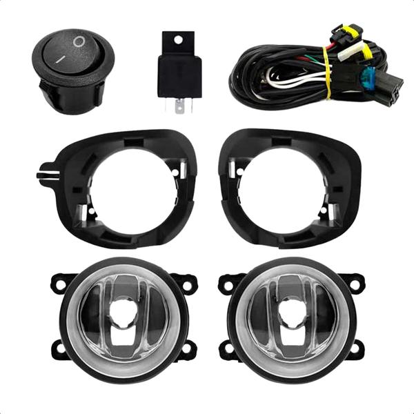 Imagem de Kit Farol de Milha Logan 07/11 Sandero 07/11 Clio 13/16 Duster 13/16 Botão Alternativo Tic Tac Sem Led Suits - STS917RN