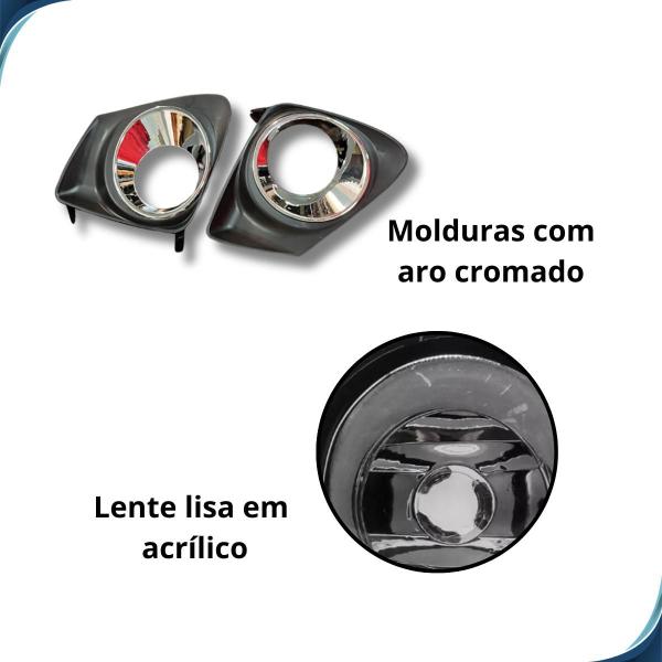 Imagem de Kit Farol de Milha Moldura Aro Cromada + Lâmpada Super Branca Corolla 2009 2010 2011 2012 2013 2014