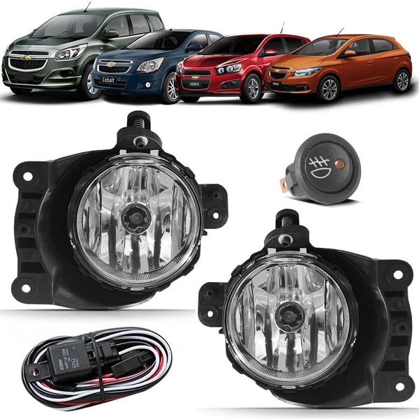 Imagem de Kit Farol De Milha Neblina Chevrolet - Botão Alternativo