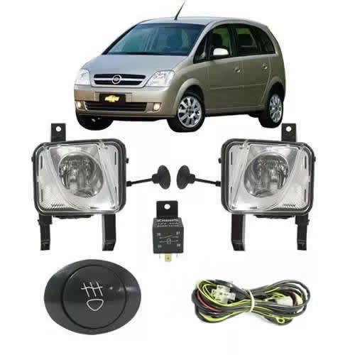 Imagem de Kit Farol de Milha Neblina Chevrolet Meriva 2002 2003 2004 2005 2006 2007 2008 2009 2010 2011 2012 - Interruptor Alternativo