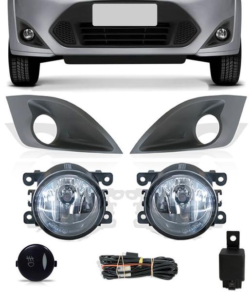 Imagem de Kit Farol de Milha Neblina Ford Fiesta 2011 2012 2013 2014 - Interruptor Modelo Original