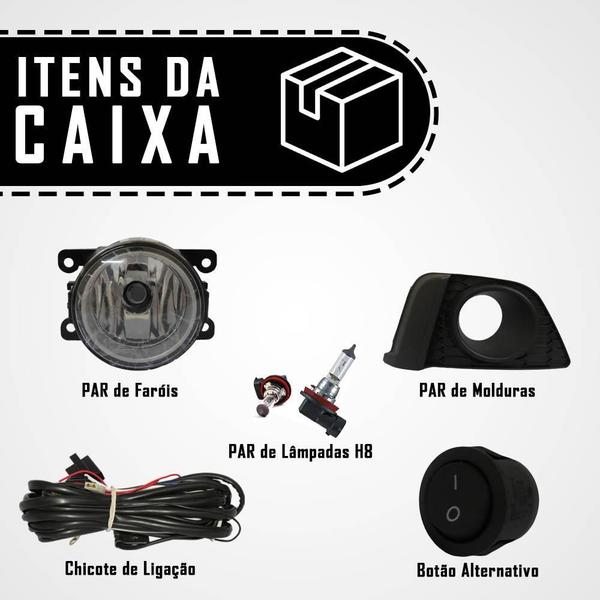 Imagem de Kit Farol De Milha Neblina Honda Fit 2015 2016 2017 Botão