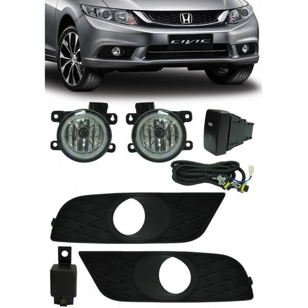 Imagem de Kit Farol De Milha Neblina Honda New Civic 15/16 Interruptor