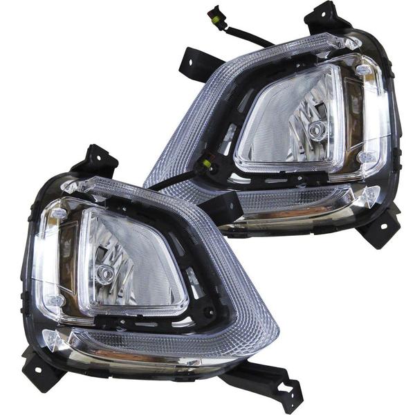 Imagem de Kit Farol de Milha Neblina Hyundai Creta 2020 LED DRL PCD Attitude Smart + Kit Lâmpada Super LED 6000K