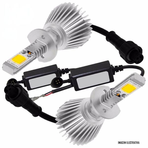 Imagem de Kit Farol de Milha Neblina Kwid Todos - Interruptor Alternativo + Kit Lâmpada Super LED Headlight H11 6000K 12V e 24V 32W 2200LM