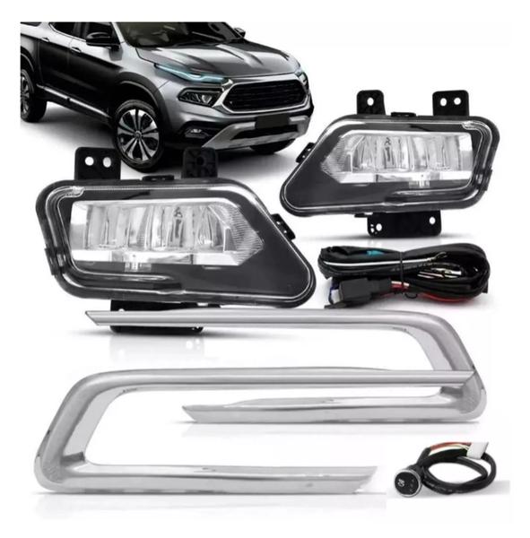 Imagem de Kit Farol De Milha Neblina Led Fiat Toro Cromado 2022 2023