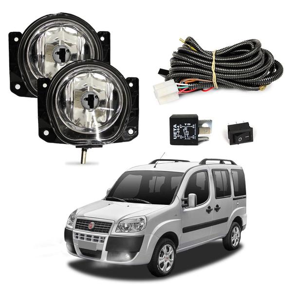 Imagem de Kit Farol de Milha para Doblo 2010 a 2021 Doblo Adventure 2010 a 2020 Auxiliar Neblina