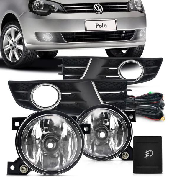 Imagem de Kit Farol de Milha Polo 2012 a 2015 Auxiliar Neblina Botão Modelo Original