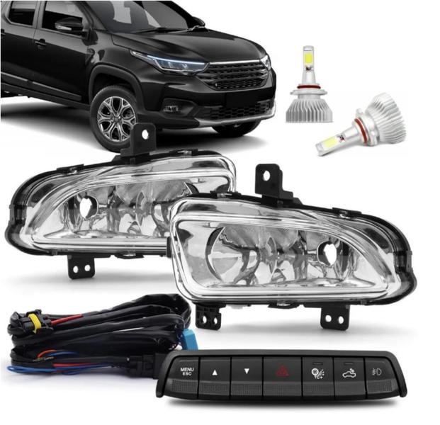 Imagem de Kit Farol De Milha Strada 2021 2022 Botão Original + Super Led