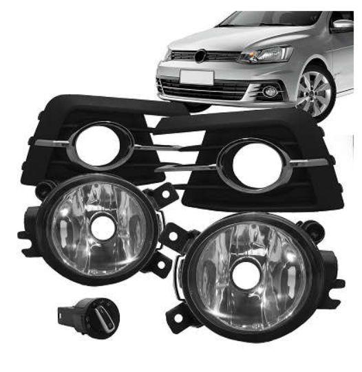 Imagem de Kit Farol de Milha Vw Gol G7 Bt. Mod. Original Com Mold. Cromada Tiger Auto tg 0201026