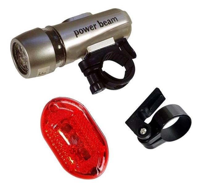 Imagem de Kit Farol Lanterna Pisca Iluminação Leds Para Bike Bicicleta