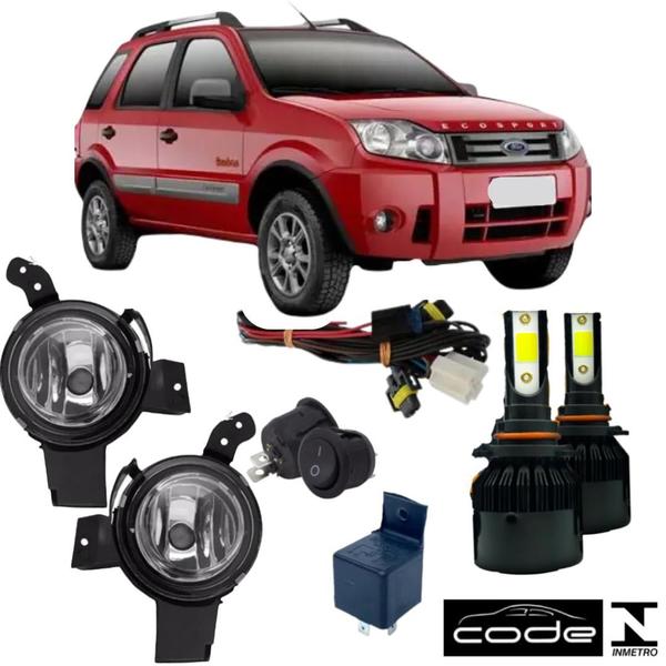 Imagem de Kit FAROL MILHA AUXILIAR ECOSPORT 2008 a 2012 e Super Led