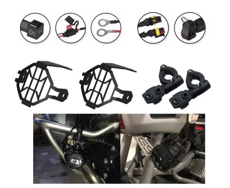 Imagem de Kit Farol Milha Auxiliar Led P/ Motos + liga/desliga/chicote