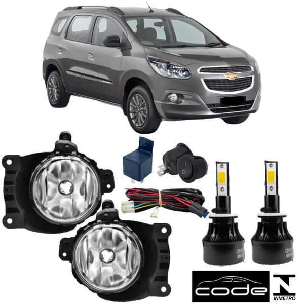 Imagem de Kit farol milha chevrolet spin 2013 ate 2016 com super led