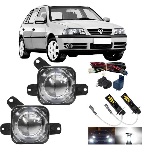 Imagem de Kit Farol Milha GOL G3 1999 00 01 2002 2003 2004 2005 e Led