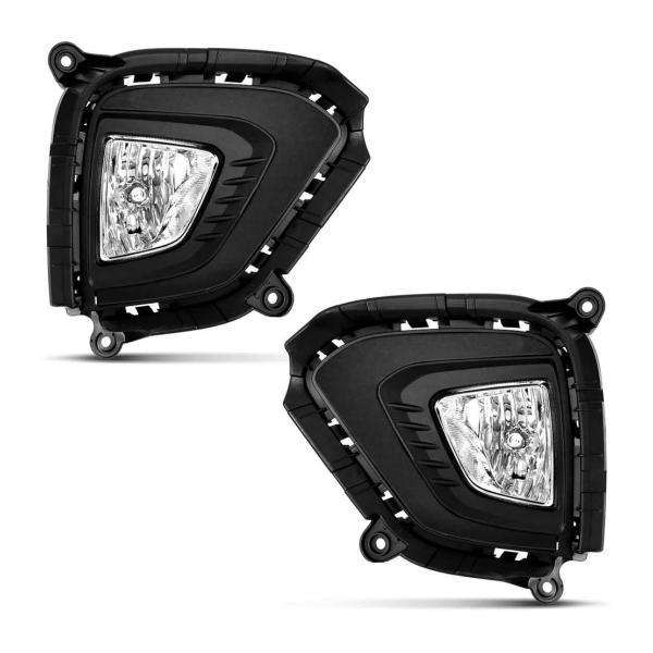 Imagem de Kit Farol Milha Hyundai Creta 2020 em diante Encaixe H8 12V 35W Moldura Preta Shocklight - SL-121410