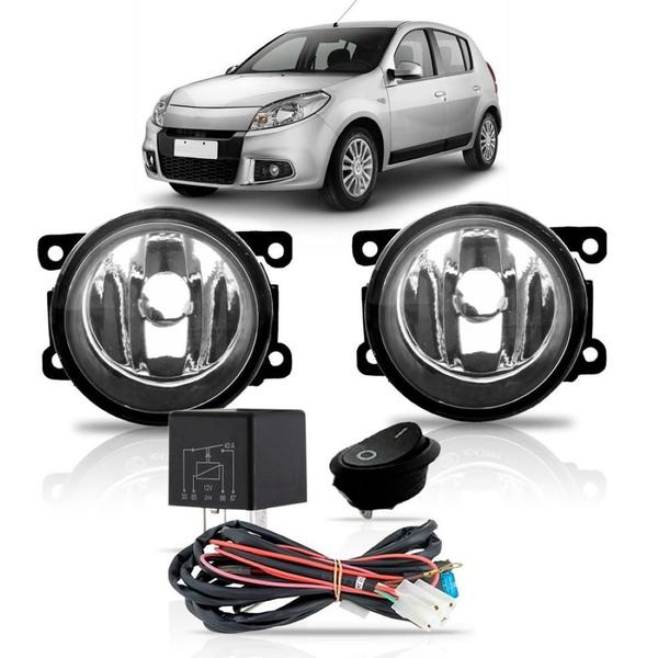 Imagem de Kit Farol Milha Neblina Auxiliar Sandero 2011 2012 2013