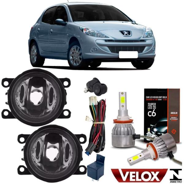 Imagem de KIT FAROL MILHA Peugeot 207 2007 a 2014 e Super Led 2D