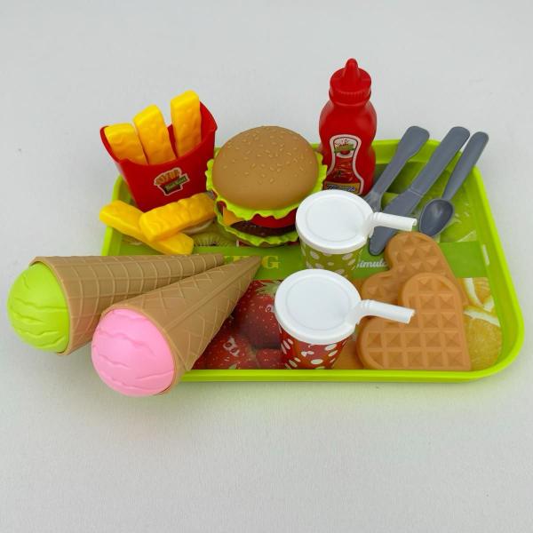 Imagem de Kit Fast Food Hora do Lanche 24 Peças Brinquedo Comidinhas