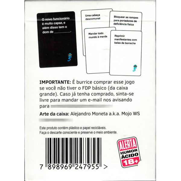 Kit Fdp Expansão 2 3 4 5 6 Foi De Propósito Buró Jogo Cartas Imagem de Kit Fdp Expansão 2 3 4 5 6 Foi De Propósito Buró Jogo Cartas