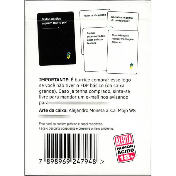 Kit Fdp Expansão 2 3 4 5 6 Foi De Propósito Buró Jogo Cartas Imagem de Kit Fdp Expansão 2 3 4 5 6 Foi De Propósito Buró Jogo Cartas
