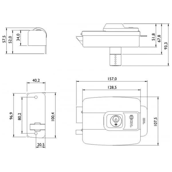 Imagem de Kit Fechadura Elétrica C90 STD com Sensor de Porta Aberta HDL