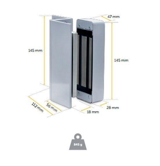 Imagem de Kit Fechadura Eletromagnética Trava Magnética Com Suporte Para Eletroimã