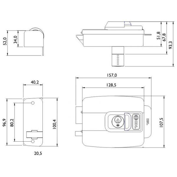 Imagem de Kit Fechadura Hdl C90 + Receptor + 3 Controles + Fonte 12v