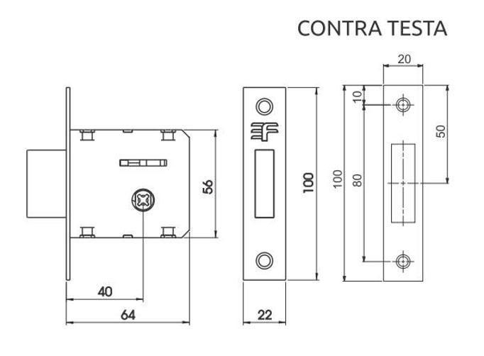 Imagem de Kit Fechadura Pivotante Rolete Tetra Ros. Quadrada Acetinado