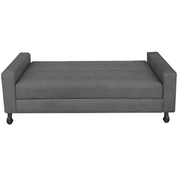 Imagem de Kit Félix com Cabeceira Cristal 1,60 cm Queen Size Baú Quarto Sala Suede Cinza - Damaffe Móveis