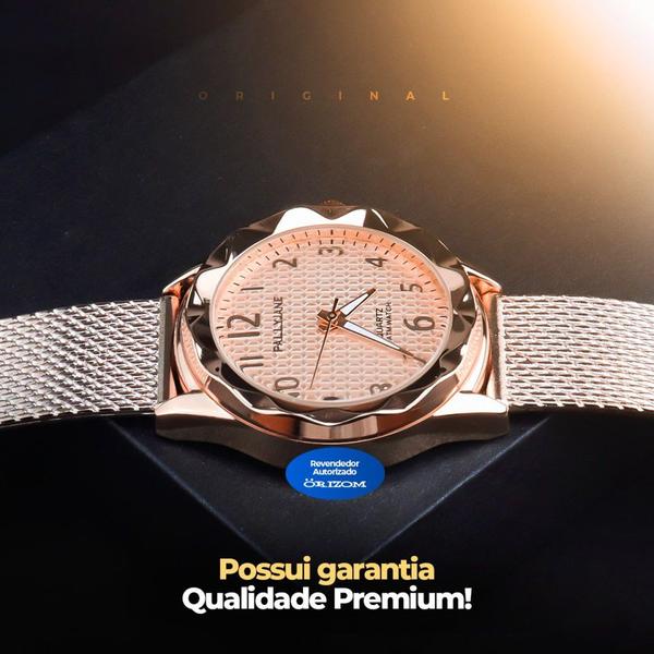 Kit Feminino prova agua dourado analógico luxo barato - Orizom Imagem de Kit Feminino prova agua dourado analógico luxo barato
