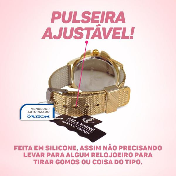 Imagem de Kit Feminino prova dagua dourado digital led presente