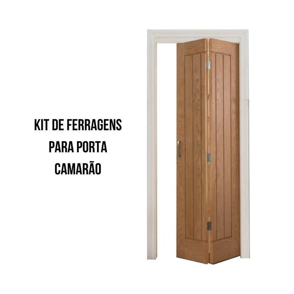 Imagem de Kit Ferragens p/ Porta Camarão Sem Dobradiça - 80 cm Bronze - Alfer - KTC-308CF