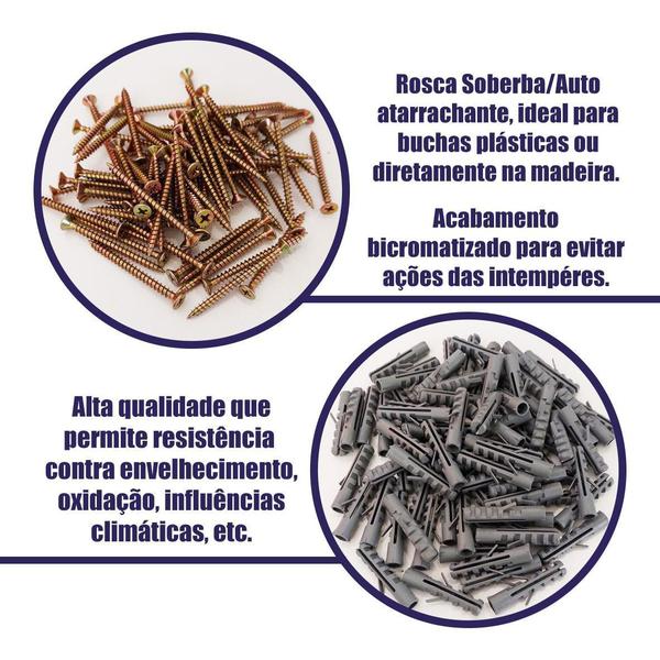 Imagem de Kit Ferramenta 9 Pçs + Kit Parafuso Chipboard E Buchas 300Un