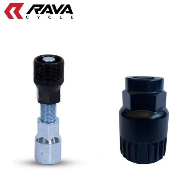 Imagem de Kit Ferramenta Extrator Pedivela Ponta Quadrada e Movimento Central Selado 34.7mm Bike Mtb Rava