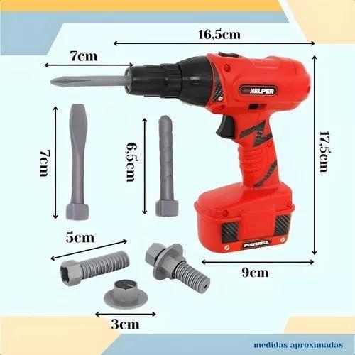 Imagem de Kit Ferramenta Infantil Brinquedo Furadeira Parafusadeira