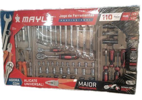 Imagem de Kit Ferramentas 110 Pçs Completo+Maleta Profissional - Mayle