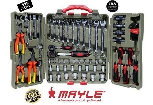 Imagem de Kit Ferramentas 110 Pçs Completo+Maleta Profissional - Mayle