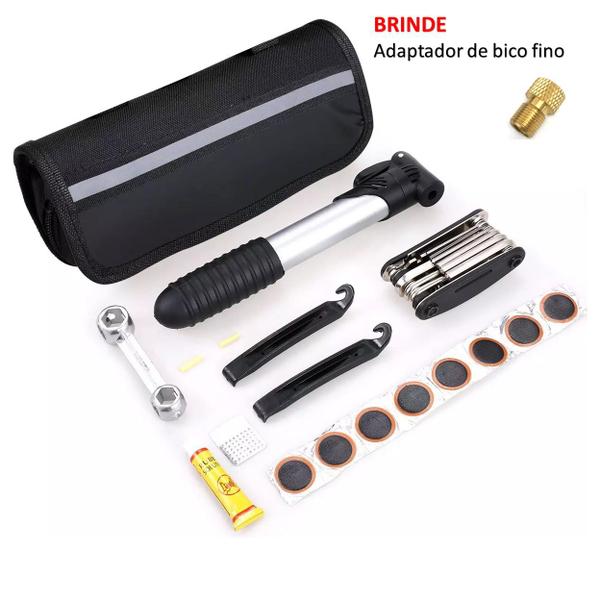 Kit Ferramentas Bike Chaves Bomba Remendo Reparo Bicicleta - Waka Imagem de Kit Ferramentas Bike Chaves Bomba Remendo Reparo Bicicleta