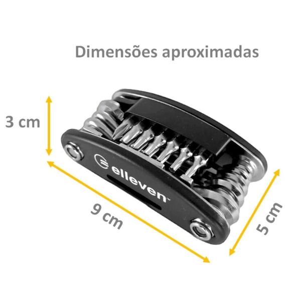 Imagem de Kit Ferramentas Jogo de Chaves P/ Bike Canivete 16 Funções - Elleven