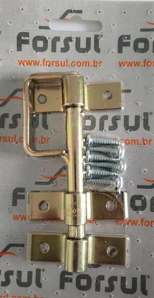 Imagem de Kit Ferrolho Tranca Trinco Com Alça 15cm N-2 Forsul Dourado