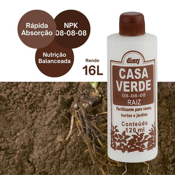 Imagem de Kit Fertilizante Casa Verde Foliar + Casa Verde Raiz Dimy - 120ml 