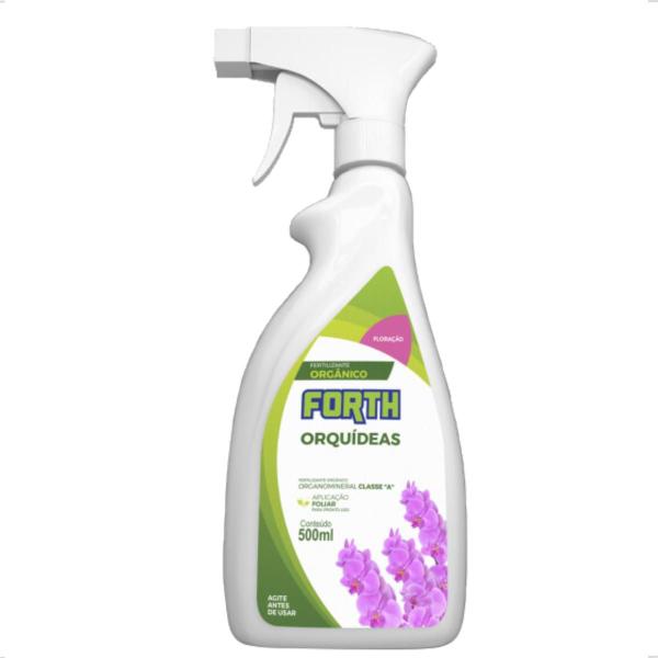 Imagem de Kit Fertilizante Forth Orquídeas Floração + Manutenção 500ml Borrifador Pronto Uso Jardim