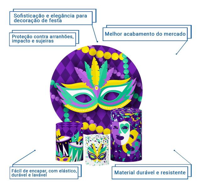 Kit Festa Capa Cilindro Carnaval P M G Sublimação E Painel - Decoraset Imagem de Kit Festa Capa Cilindro Carnaval P M G Sublimação E Painel