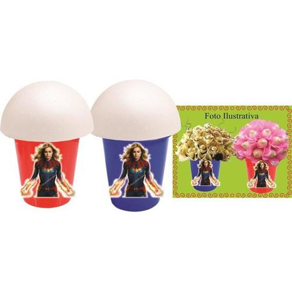 Kit Festa Capitã Marvel 95 Peças (10 Pessoas) - Produto artesanal Imagem de Kit Festa Capitã Marvel 95 Peças (10 Pessoas)